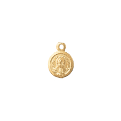 Silver Charms Silver Charm - Expectation of the Blessed Virgin Mary 9mm - Silver Gold and Silver