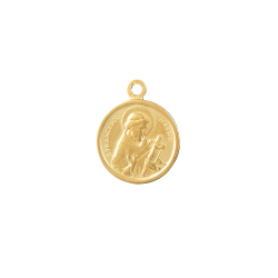 Charm Plata Lisa Charm San Francisco de Asís 11mm Bañado Oro y Plata