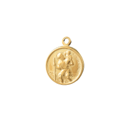 Charm Plata Lisa Charm San Cristóbal 11mm Bañado Oro y Plata