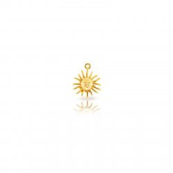 Charm Plata Lisa Charm Plata - Sol con Cara - 10mm - 1ud - Bañado en Oro y Plata Rodiada