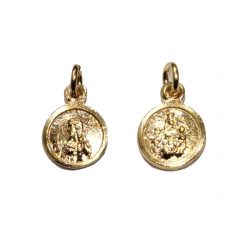 Charm Plata Lisa Charm - Escapulario - 9mm - Bañado Oro y Plata Rodiada