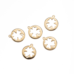 Charm Plata Lisa Charm Plata - Trébol - 5u - Bañado Oro, Plata Rodiada y Bañado Oro Rosa