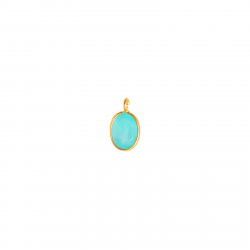 Charm Plata Mineral Charm Mineral Briolette - Ovulado - 12mm - 1u - Bañado Oro y Plata