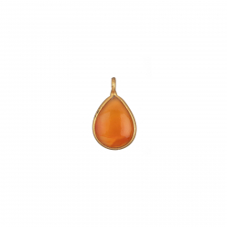 Charm Plata Mineral Charm Mineral Cabushan - Lagrima - 9,5*7,5mm - 1u - Bañado Oro y Plata