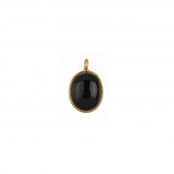 Charm Plata Mineral Charm Mineral Cabushan - Ovulado - 8*10mm - 1u - Bañado Oro