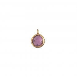 Charm Plata Mineral Charm Mineral Briolette - Circulo - 6mm - 1u - Bañado Oro y Plata