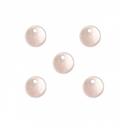 Charm Plata Mineral Charm Mineral - Círculo - 10,5mm,8.5mm - 5u - Madre Perla