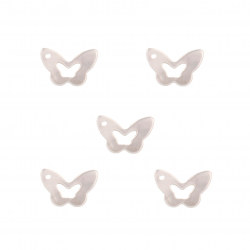 Charm Plata Mineral Charm Mineral - Mariposa - 10*6mm - 5u - Madre Perla