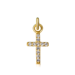 Silver Zircon Charms Zirconia Charm - Cross 8mm