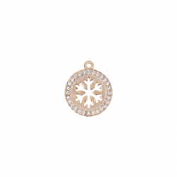 Silver Zircon Charms Snow Charm - 10mm Zirconia - Gold Plated