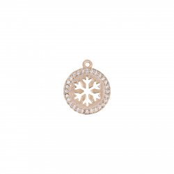 Charm Plata Circonita Charm Nieve - Circonita 10mm - Bañado Oro