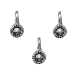 Silver Zircon Charms Zirconia Charm - 3mm