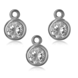 Charms Argent Zircone Charm Zircone - 4 mm