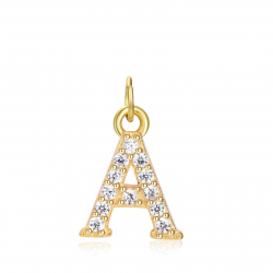 Charms Argent Zircone Charm lettre