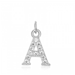 Charms Argent Zircone Charm lettre