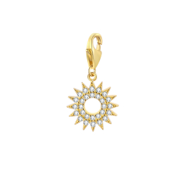 Charm Plata Circonita Charm Circonita - Sol 10 mm - Plata Bañado Oro Y Plata Rodiada