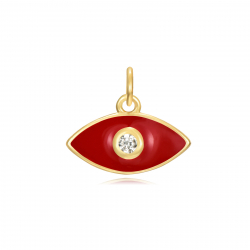 Charm Plata Circonita Charm Circonita Ojo - Enamel - 6 * 11 mm -  Bañada Oro