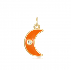 Charm Plata Circonita Charm Circonita Luna - Enamel - 7 * 10 mm -  Bañada Oro