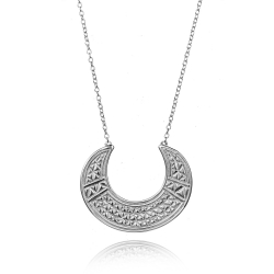 Colliers Argent Lisse Collier Lune - 30 mm