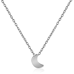 Colliers Argent Lisse Collier Argent - Lune