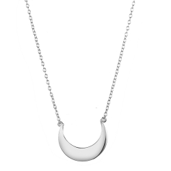 Colliers Argent Lisse Collier Lune - 18 mm