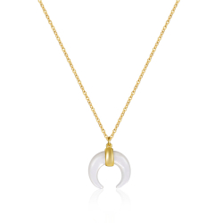 Colliers Argent Lisse Collier Corne - 13 mm