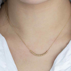 Collar Plata Lisa Collar Perlas - 16u
