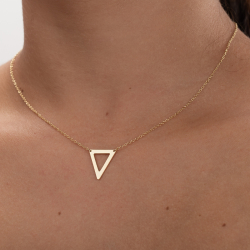 Colliers Argent Lisse Collier Argent - Triangle - 14x18 mm