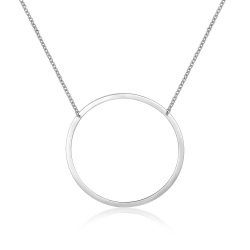 Silver Necklaces Necklace - Smooth Circle - 40mm
