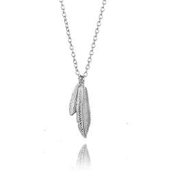 Colliers Argent Lisse Collier Argent - Plume