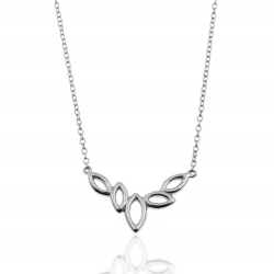 Colliers Argent Lisse Collier - Feuilles 22 mm