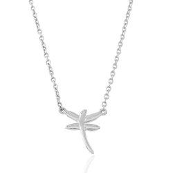 Colliers Argent Lisse Collier Argent - Libellule