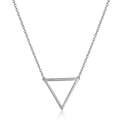 Colliers Argent Lisse Collier Argent - Triangle