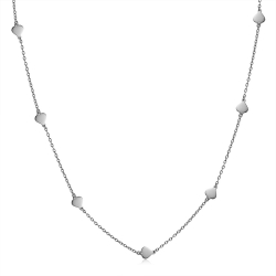 Colliers Argent Lisse Collier Argent - Cœurs