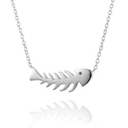 Colliers Argent Lisse Collier Argent - Poisson