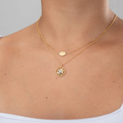 Silver Necklaces Silver Necklace - Virgin 7mm - 40+3cm - Gold Plated and Rhodium Silver