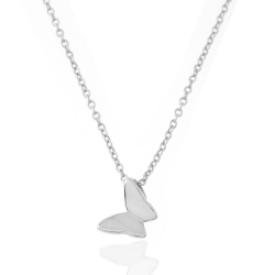 Colliers Argent Lisse Collier Argent - Papillon