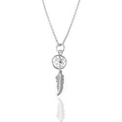 Colliers Argent Lisse Collier Argent - Plume