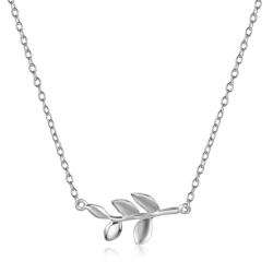 Colliers Argent Lisse Collier Argent - Feuilles