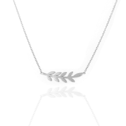 Colliers Argent Lisse Collier Argent - Feuilles 6x25