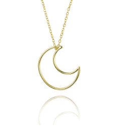 Colliers Argent Lisse Collier Argent - Lune