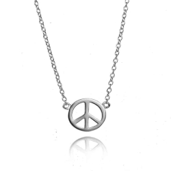 Colliers Argent Lisse Collier Argent - Paix