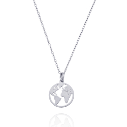 Silver Necklaces Silver Necklace - World 12 mm - 43+3 cm