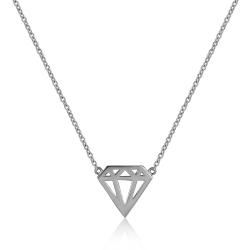 Colliers Argent Lisse Collier Argent - Diamant