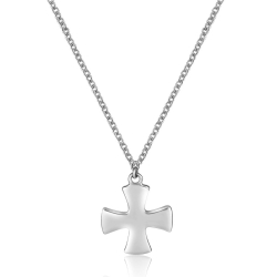 Colliers Argent Lisse Collier Argent - Croix 10 mm