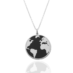Silver Necklaces Silver Necklace - World 20mm