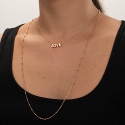 Silver Necklaces LOVE Collar - 40+3 cm - Rose Gold