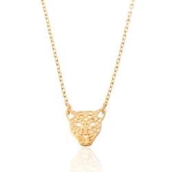 Collar Plata Lisa Collar Bronce - Leopardo