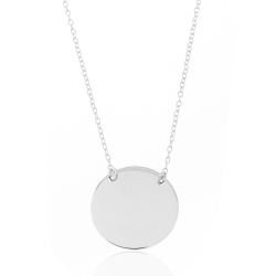 Silver Necklaces Necklace - 18MM Round Plate