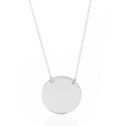 Colliers Argent Lisse Collier - Plaque 18 mm